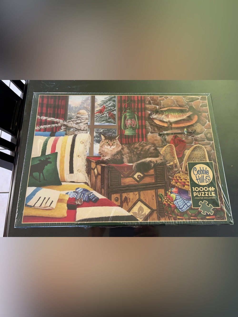 New/Sealed Cobble Hill Lodge Cat 1000-Piece Puzzle 🎨 Joelle McIntyre